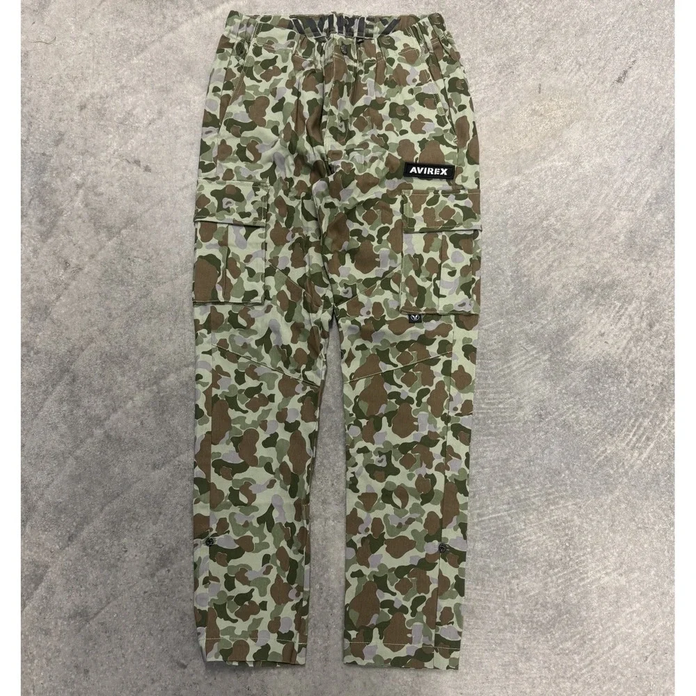 Avirex Pants Mens 30x30 Camouflage Cargo Pockets Frog Print Fly Pants